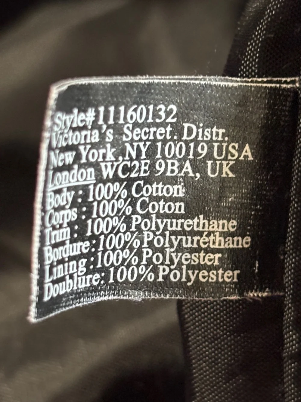 Victoria's Secret Black Canvas Tote Bag with Iridescent Sequin Stripes